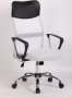 IC3 White Mesh High Back Chair With Black Vegan Leather Accents