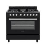 ELBA Essential- 4 Burner GAS-2 Electric Plate Stove 90CM Black 04 96CL727B