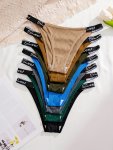 7PCS Letter Tape Thongs Comfy & Cute Stretchy Intimates Panties Women's Lingerie & Underwear
