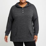 Ladies Plain Hoody Top - 60 Chcoal