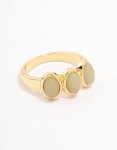 Goldair Gold Plated Trio Oval Stone Ring - M l