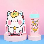 Cute Dino & Unicorn Kids Lunch Box & Bottle Set