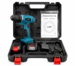Rechargeable Cordless Drill Kit With 2 Batteries Charger Carry Case & User Manual Portable Electric Drill Driver For Home Diy Re