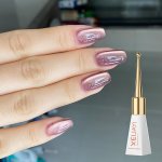 Xuejai Heart Patterned Gel Nail Polish Glossy Finish Round Shape Alcohol-free Cat Eye Glass Bead Effect - 2023 Trendy Autumn win