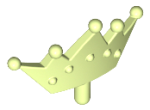 Parts Minifigure Crown Tiara 5 Points Rounded Ends 33322 - Yellowish Green