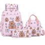 Capybara Backpack Set Kids School Backpack For Boys And Girls 3PCS