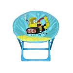 Kids Bulldozer Cartoon Folding Chair Blue