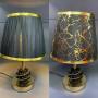 Black Shade Table Lamp With Base - Black & Gold