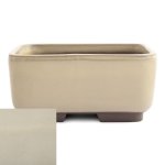 Japanese Glazed Rounded Rectangular Container 120 X 95 X 55MM - Cream