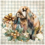 Tear Resistant Deco Print Christmas Bunny Gift