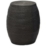 Harmony Black Rattan Drum Stool