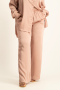 Carey Satin Pant - Blush - L