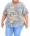 Ladies Printed Cut Line Tunic - 52 Grn corl