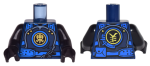 Parts Torso Ninjago Armor With Blue Straps And Utility Belt With Lightning Power Emblem Pattern Black Arms Black Hands 973PB