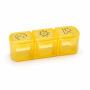 Three-compartment Portable Divided Pill Box - Yellow