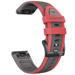 Elite 26MM Easyfit Two-tone Stripe Series Watch Strap For Garmin - Grey red