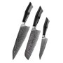 Kokuyo 3 Piece Damascus Pro Chef Knife Set