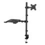 Dual Adjustable Lcd Monitor Desk Mount Stand With Extra Laptop Tray