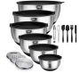 15 Piece Stainless Steel Mixing Bowls Set