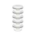 5 Piece 400ML Glass Food Storage Container Set Clear
