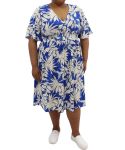 Ladies Printed Flare Dress - 60 Blue