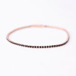 Rose Gold & Black Crystal Tennis Bracelet - Black