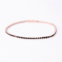Rose Gold & Black Crystal Tennis Bracelet - Black
