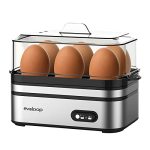 Evoloop Rapid Egg Cooker Electric 6 Eggs Capacity Soft Medium Hard Boiled Poacher Omelet Maker Egg Poacher With Auto Shut-off Bp