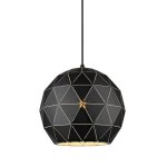 Laser Cut Metal Ball Pendant Light Black 3 Sizes - Large