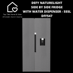 Defy Dark Inox Naturelight Side By Side Fridge With Water Dispenser - 555L DFF647
