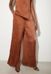 Co-ord Crushed Pleated Palazzo Pant - Brown