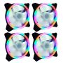 4PCS 12CM Silent PC Cooling Fan - Rainbow