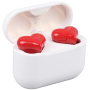 Wireless Earphone Heart Shaped Bluetooth Headphone Noise Cancelling Earbuds - Red