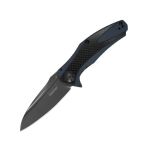 Natrix Blue G-10 & Carbon Fiber Overlay With Grey Titanium Carbo-nitride Blade Finish