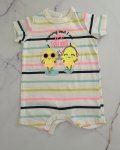 Woolworths White Striped Lemon Romper 1 3M