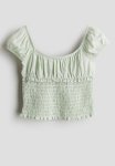 Smocked Top - Light Dusty Green