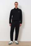 Rib Cuff Track Pants - XL Black
