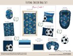 Cot Duvet Bedding Soccer Flying Soccer Ball Set