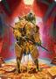Commander's Plate Art Card Gold-stamped Signature Teenage Mutant Ninja Turtles Art Series - Damaged