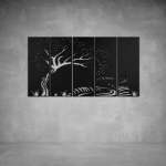 Oriental Tree Wall Art - 1040 X 535 X 20 Matt White Outdoor