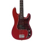 Sx SPB62 4 String Precision Bass Guitar Flame Red