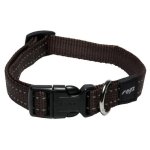 Rogz Utility Medium 16mm Snake Dog Collar - Chocolate Reflective