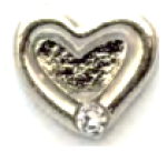 LL-04 - Heart With Stone Floating Locket Charm
