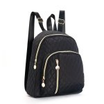 1PC MINI Small Simple Black Bag Durable Multi-layer Backpack With Zipper Versatile Fashion Casual Multifunctional Ladies Backpac