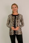Anna - Button Through Cardi Classic Animal Print - Size 5 XX Large
