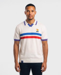Football Retro Stripe Ss Knit Polo White - 3XL