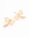 Goldair Gold Diamante Dragonfly Stud Earrings
