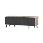 Urbanedge 4-DOOR Tv Stand Oak Ash + Dark Grey