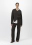 Cable Knit Wool Blend Wide Leg Pants