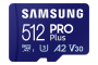 Samsung Pro Plus Microsdxc 512GB Card Read : Up To 180MB/S Write : Up To 130MB/S With UHS-1 Interface Speed Class U3 V30